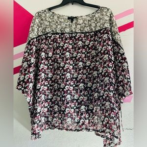 Lane Bryant Scoop neck floral blouse